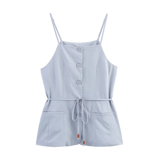 Belt Single breasted Vest Top Casual Trousers Top - Shop at LoveMi