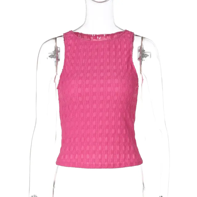 Women's Fashion Plaid Knitted Slim Top Rose Red - Shop at LoveMi