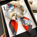 Square Scarf Women's Spring Mulberry Silk Scarf Scarf Scarf - Orange - View 1