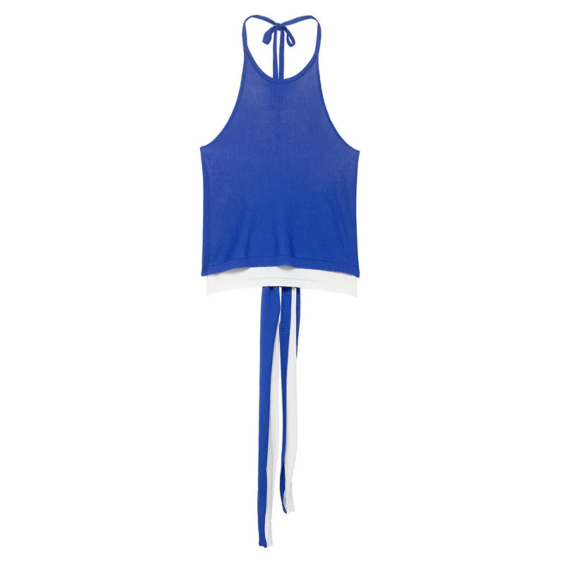 European And American Style Double layer Knitted Halter Top Skirt Top - Shop at LoveMi