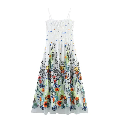 Vacation Style Elegant Big Hem Sling Dress Picture Color - Shop at LoveMi