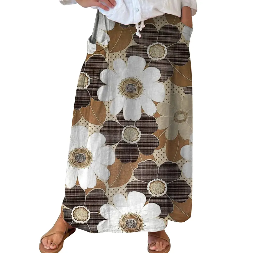 Women's Fashion Vintage Floral Holiday Dress - 15 D712