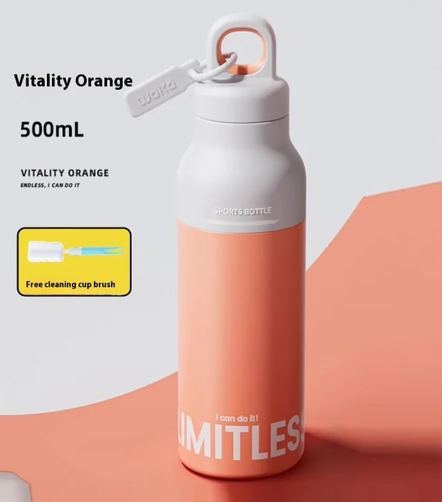 Unthreaded Quickly Open Stainless Steel Sports Bottle Vibrant Orange - Shop at LoveMi