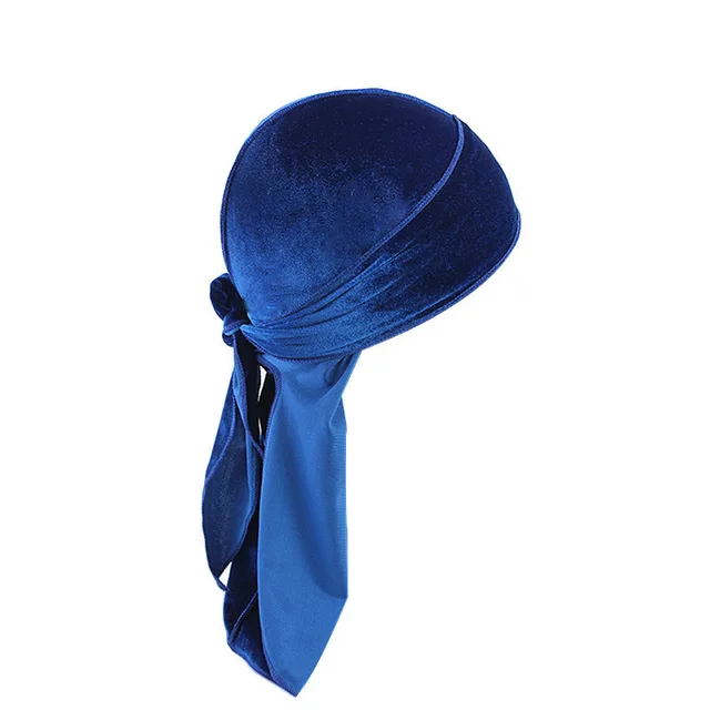 European And American Popular Korean Velvet Long Tail Pirate Hat Sapphire Blue - Shop at LoveMi