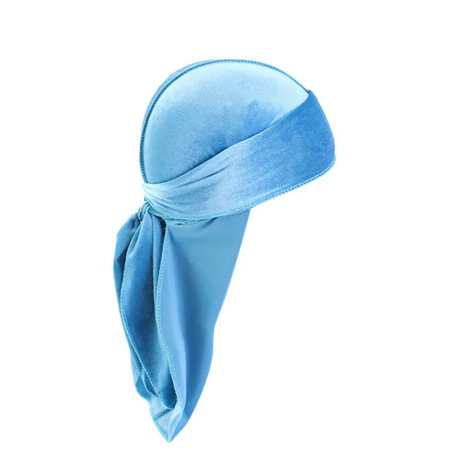 European And American Popular Korean Velvet Long Tail Pirate Hat Sky Blue - Shop at LoveMi