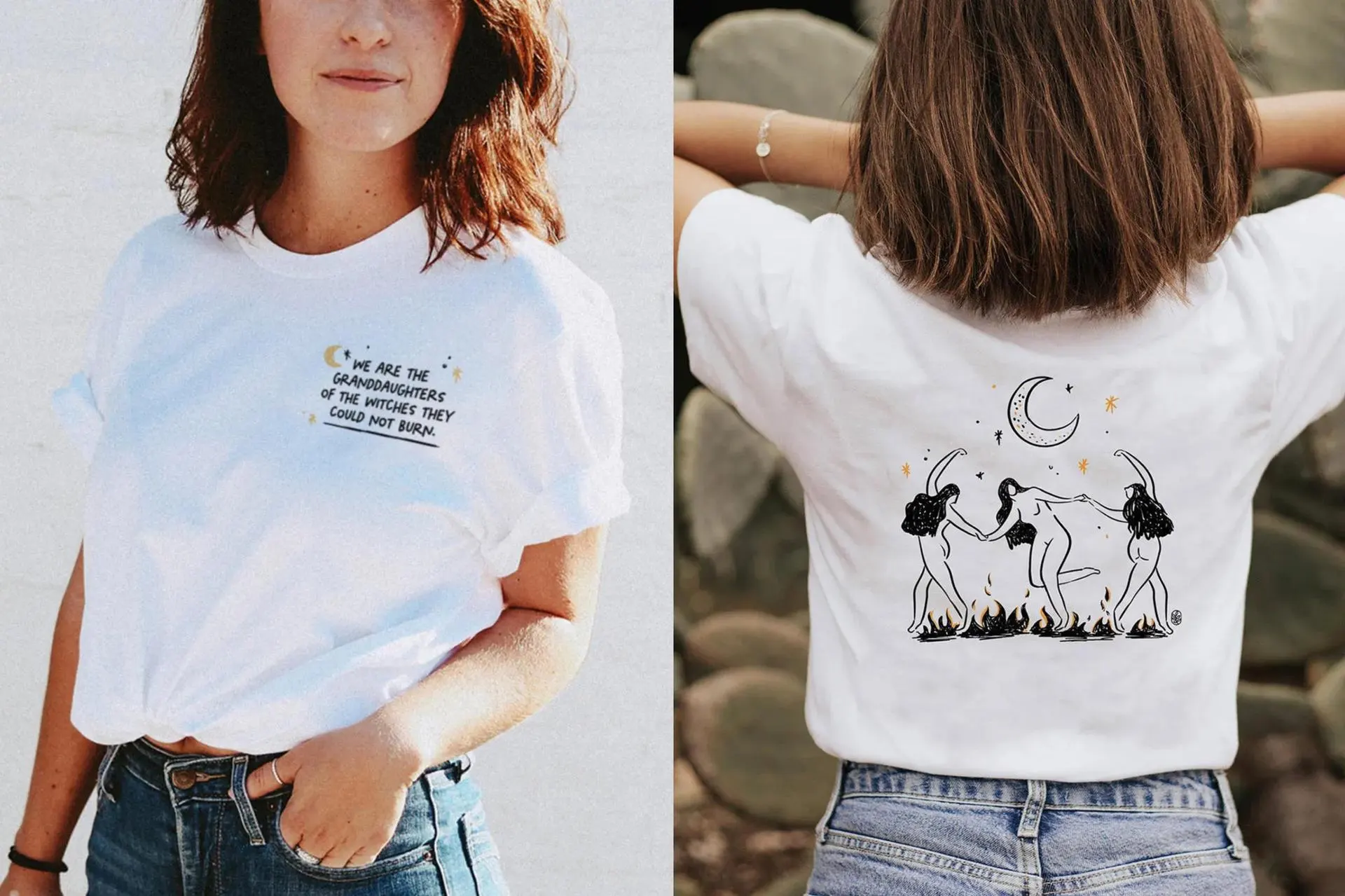 Men's And Women's Same Printed All-matching T-shirt - 3 White