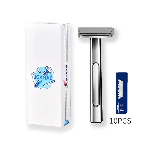 Double layer Half blade Knife Holder Manual Shaving Suspension Knife Head Shaver Silver 10 Blades - Shop at LoveMi