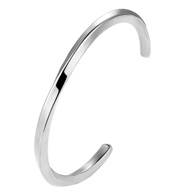 Men's Personalized Mobius Ring Titanium Steel Bracelet Glossy Steel 02 - Shop at LoveMi