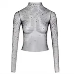 Rhinestone Mesh Top