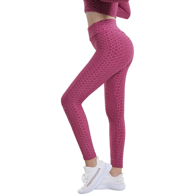 Jacquard High Elastic Sports Gym Pants Women's Fitness Cameo Brown - Shop at LoveMi