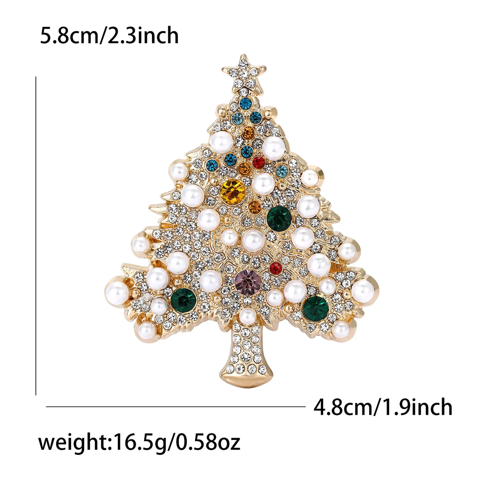 Alloy Rhinestone Pearl Christmas Tree Brooch - Color 4797Mx
