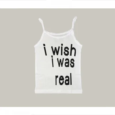 Printed Vest Black Camisole Tube Top T shirt Braces In White - Shop at LoveMi