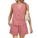 European And American Two-piece Set - Red