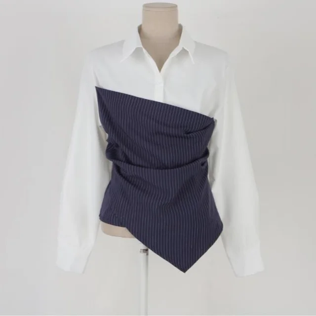 Korean Style Commute Slim fit Shirt Blue - Shop at LoveMi
