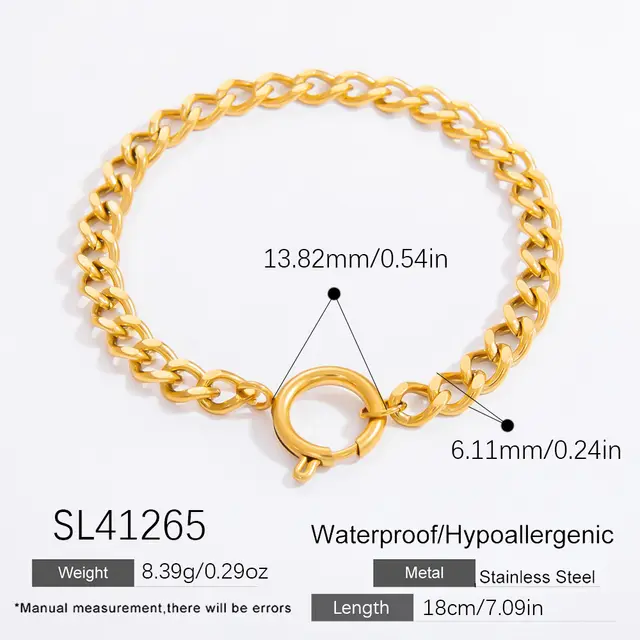 Stainless Steel Geometric Bracelet Chain Does Not Fade Random Combination Sl41265 - Shop at LoveMi