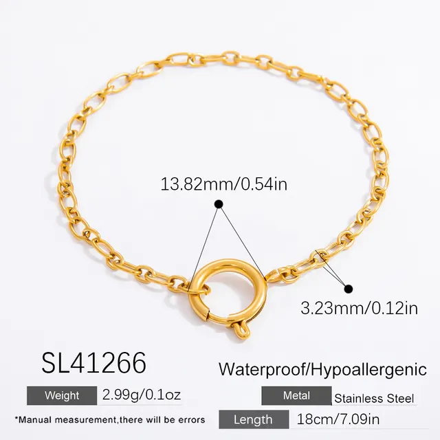Stainless Steel Geometric Bracelet Chain Does Not Fade Random Combination Sl41266 - Shop at LoveMi