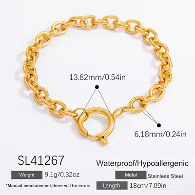 Stainless Steel Geometric Bracelet Chain Does Not Fade Random Combination Sl41267 - Shop at LoveMi