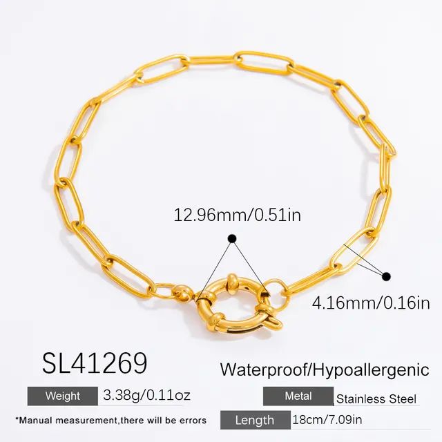 Stainless Steel Geometric Bracelet Chain Does Not Fade Random Combination Sl41269 - Shop at LoveMi