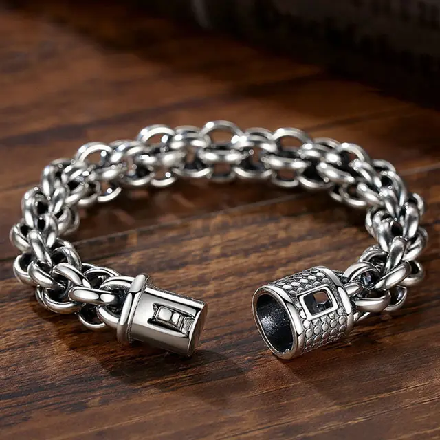 Silver Bracelet Men's Cross Personality Cool Ins Special interest Design 23Cm - Shop at LoveMi