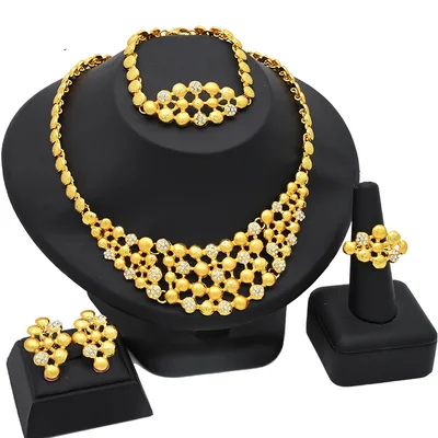 Women's Jewelry Suit Necklace Earring Ring Bracelet Four piece Set S556 - Shop at LoveMi