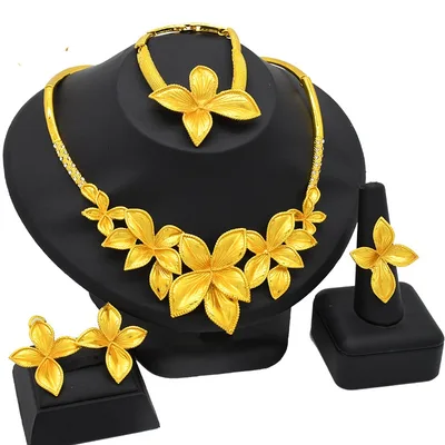 Women's Jewelry Suit Necklace Earring Ring Bracelet Four piece Set S558 - Shop at LoveMi