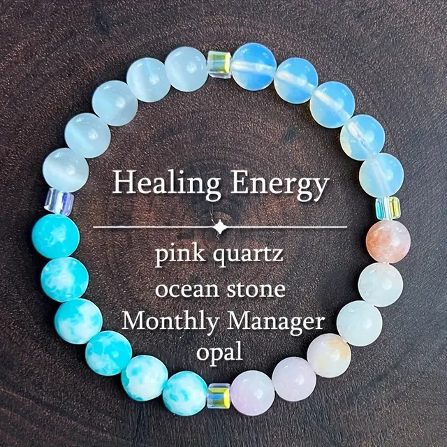 Crystal String Beads Bracelet Bracelet Bracelet Light Blue - Shop at LoveMi