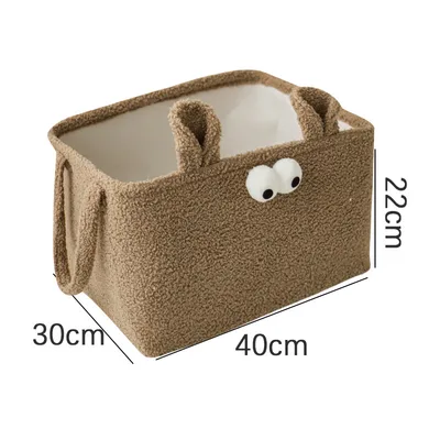Thick Lamb Wool Cartoon Storage Bucket Large Capacity Coffee Big 40X30X22Cm - Shop at LoveMi