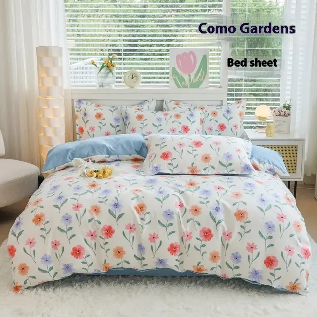 Four Seasons Woolen Cotton Four piece Quilt Cover Bed Sheet Dormitory Set Como Garden - Shop at LoveMi