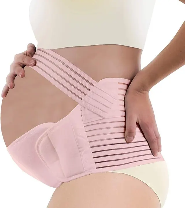 Solid Color Breathable Adjustable Maternity Belt Pink - Shop at LoveMi