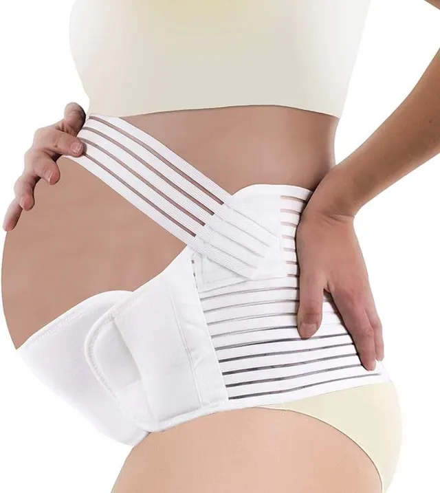 Solid Color Breathable Adjustable Maternity Belt White - Shop at LoveMi