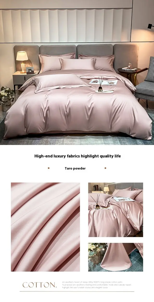 Egyptian Long staple Satin Fabric Cotton Taro Pink - Shop at LoveMi