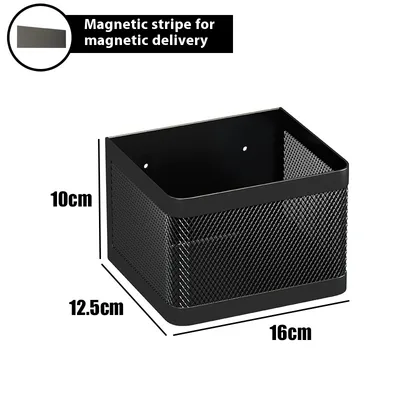 Kitchen Refrigerator Side Magnetic Storage Hanging Basket Black Small Size - Shop at LoveMi