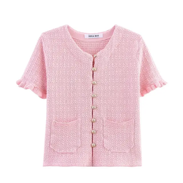 Tank top Skirt Knitted Cardigan Three piece Set Pink Top - Shop at LoveMi