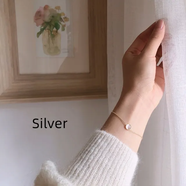 White Chalcedony Bracelet Simple Retro Handmade Niche White Gold Color Adjustable - Shop at LoveMi