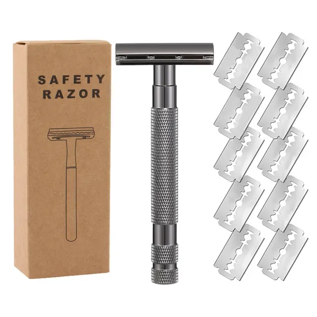 Old Style Manual Double sided Shaver Handle Mesh Grabbing Black - Shop at LoveMi
