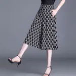 Summer New Chiffon Casual Cropped Loose Pants - Letters