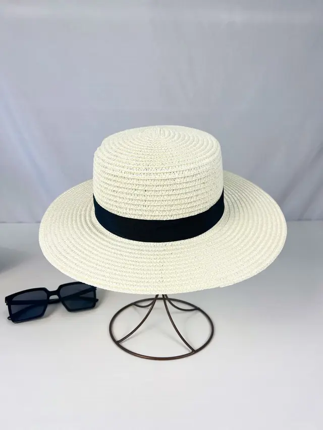 Summer Travel British Simple Sun Hat Milky White - Shop at LoveMi