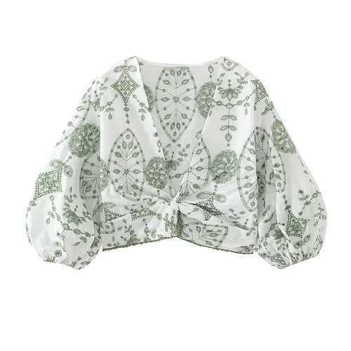 Spring Vacation Style Embroidered Short Top Shorts Suit Top - Shop at LoveMi