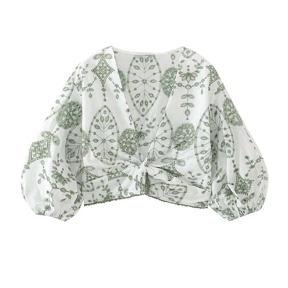 Spring Vacation Style Embroidered Short Top Shorts Suit Top - Shop at LoveMi