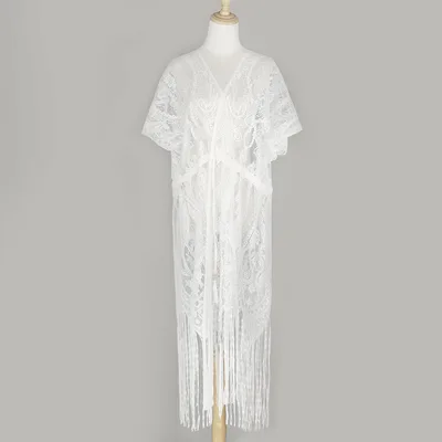 Self tie Lace Cashew Sunscreen Shawl For Women White - Shop at LoveMi