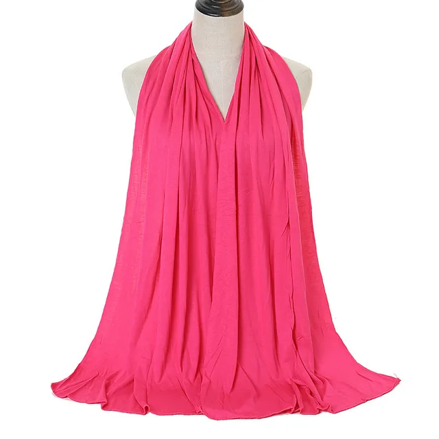 Solid Color Cotton Warm Shawl 26 Rose Red - Shop at LoveMi