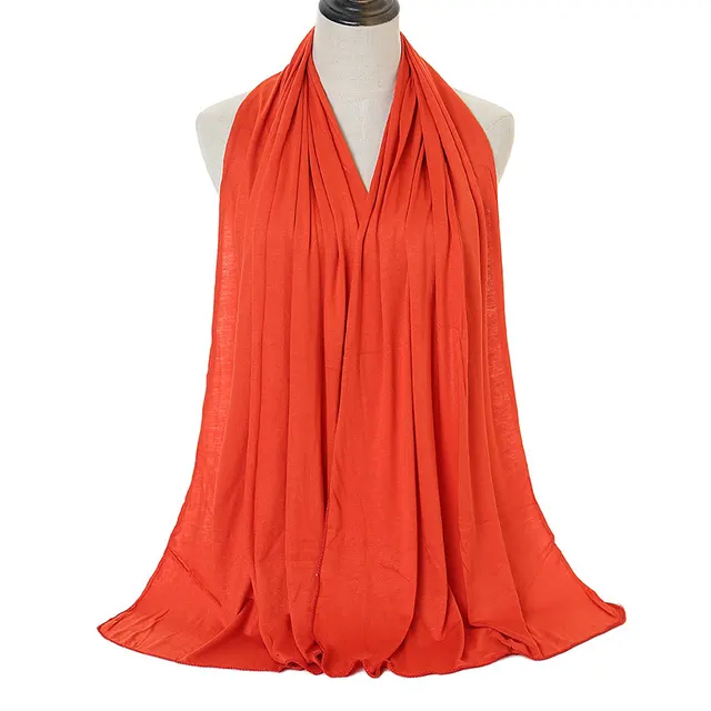 Solid Color Cotton Warm Shawl 28 Orange - Shop at LoveMi
