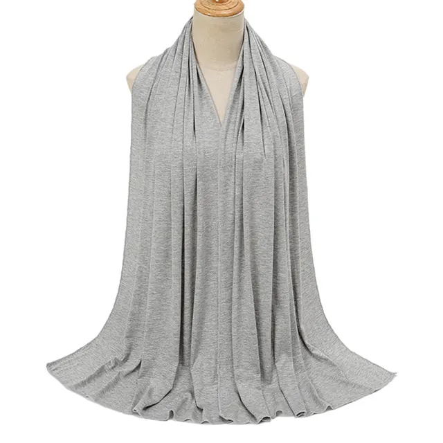 Solid Color Cotton Warm Shawl 34 Light Heather Gray - Shop at LoveMi