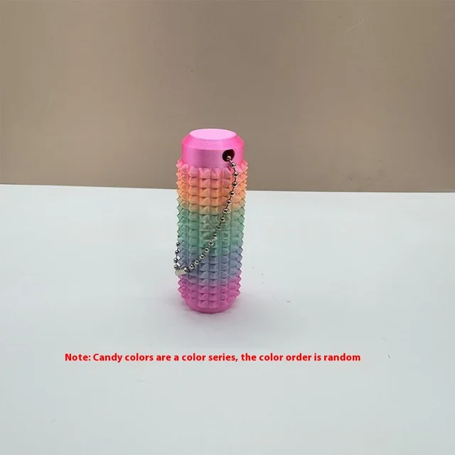 Portable Fingertip Decompression Massage Key Chain Buckle Candy Color Random Color - Shop at LoveMi