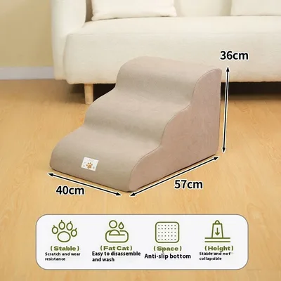 Pet Bed Stairs Slope Bedside Sofa Three Layers Khaki - Shop at LoveMi