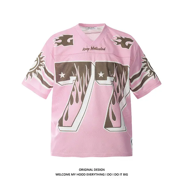 Street American Mesh Loose T shirt Pink - Shop at LoveMi