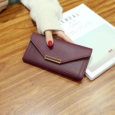 A Multi functional Buckle Retro Thin Coin Purse From Japan And South Korea Red - Shop at LoveMi