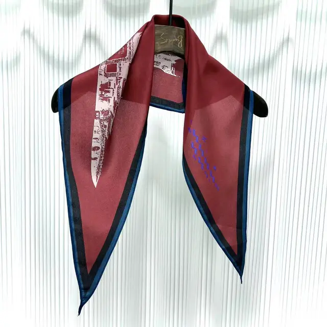Diamond Neckerchief Crepe De Chine Scarf 26Color - Shop at LoveMi