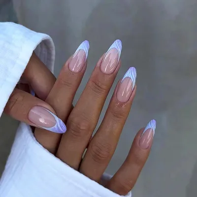 Wear Nail Finished Ice permeable Ins Style Fashion Nail Stickers Blue And Purple Lines - Shop at LoveMi