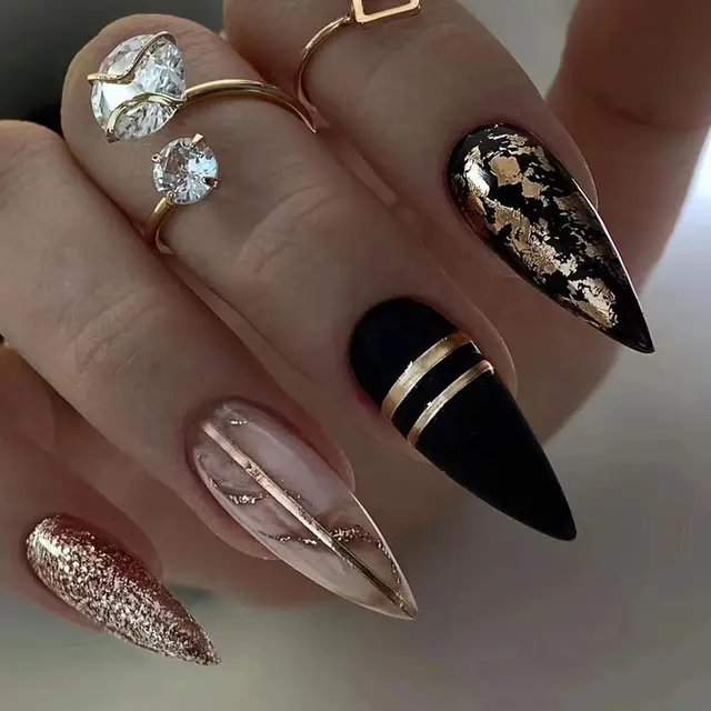 Wear Nail Finished Ice permeable Ins Style Fashion Nail Stickers Dark Amber - Shop at LoveMi